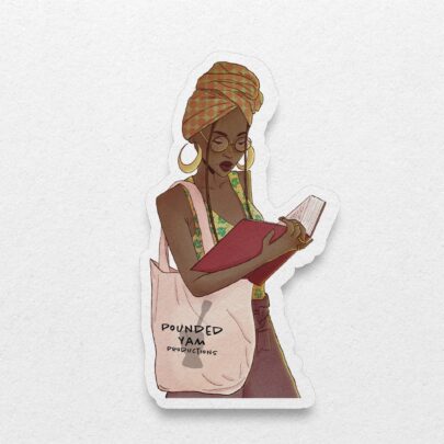 Black Girl Reading Waterproof Vinyl Sticker